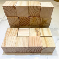 20 Khối gỗ vuông 5 cm đồ chơi xếp hình và làm đồ thủ công DIY, khối lập phương cube giáo cụ mầm non, cục gỗ vuông