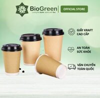 20 ly giấy kraft có nắp,2 lớp 1PE 195ml - 6.5oz, 260ml - 9oz, 360ml - 12oz, 500ml - 16oz chịu nhiệt dùng 1 lần - 6.5oz-195ml - Ly Không Nắp