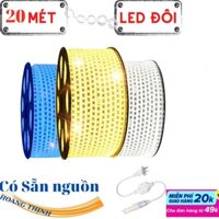 20 mét- tặng nguồn- DÂY ĐÈN TRANG TRÍ LED ĐÔI 2835 HẮT TRẦN THẠCH CAO, QUẤN CÂY 1 MÀU