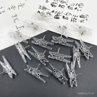20 miếng kẹp nhỏ trong suốt, ghim đẩy sáng tạo dễ thương không làm hỏng tường ảnh, kẹp ghim trang trí