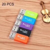 20 PCS Portable USB 2.0 Micro SD TF T-Flash Card Reader Adapter, lên đến 480Mbps, Giao màu ngẫu nhiên