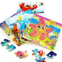 20 Pcs/set Toddler Wooden Cartoon Animal Cube Puzzles Educational Toys
