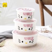 [20] Set 3 chén sứ Hello Kitty