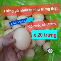 20 trứng gà giả bằng nhựa, có nước bên trong, to làm mồi cho mái đẻ 20TRGA-TO