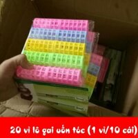 20 vỉ lô gai nhựa uốn tóc, 10 ống/vỉ