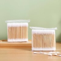 200 cây tăm bông cho việc vệ sinh tai, sử dụng trang điểm, que bông gỗ, que bông hai đầu, que bông vệ sinh dùng một lần