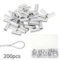 200 Chiếc Hình Bầu Dục Dây Câu Cá Uốn Ống Nhôm Thùng Đơn Dây Thép Uốn Tay Có Hộp Cho Dây Câu 1.0-3.0 Mm