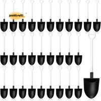 200 Chiếc Thìa Xẻng Mini Muỗng Nhựa Đen Trắng Xẻng Cho Món Tráng Miệng
