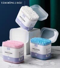 200 Tăm Bông Ngoáy Tai 2 Đầu Cao Cấp Kháng Khuẩn Mềm Mịn An Toàn Khả Năng Thấm Nước Cao Siêu Tiện Lợi GD642-TBong2dau giao màu ngẫu nhiên