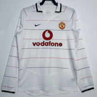 2003-05 Áo bóng đá cổ điển dài tay sân khách Manchester United Áo thun khô nhanh 1: 1