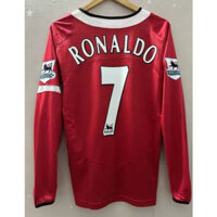2004-05 Manchester United Retro Jersey RONALDO Áo bóng đá dài tay màu đỏ