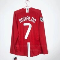 2007-2008 Manchester United Home dài tay Áo bóng đá Final Retro RONALDO 7