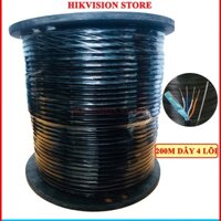 [200m] dây mạng 4 lõi đồng nguyên chất 100% kèm cáp chịu lực chắc chắn có bọc bạc, dầu chống ẩm bấm sẵn 2 đầu