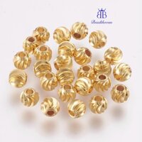 200pc Đồng thau Spacer Hạt mạ lâu trôi Tấm tròn mạ vàng 6x5mm Lỗ: 2mm