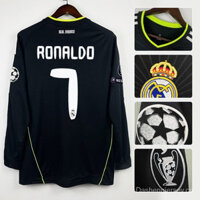 2010 - 11 Retro Real Madrid Áo Bóng Đá Christian Ronaldo Dài Tay Liên Minh Châu Âu Áo Bóng Đá Tùy Chỉnh