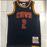 2010 mới NBA Cleveland Cavaliers # 2 áo bóng rổ Kyrie Irving thêu mật độ cao màu xanh navy