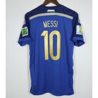 2014 Retro Argentina Sân Khách Áo Bóng Đá world Cup Cổ Điển Messi Áo Sơ Mi Bóng Đá Tay Ngắn / Dài