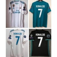 2017 2018 Real Madrid Sân Khách Nam Retro Bóng Đá Áo Sơ Mi Nam
