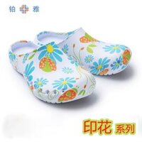 2017 Giày bảo hộ chống trượt đế phẳng dép đi trong phòng mổ y tá ngón chân thử nghiệm mẫu giày đế dày Crocs dép phòng sạch chống tĩnh điện dép y tế chống trượt