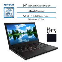 2019 Lenovo Premium ThinkPad T480 14" Flagship Business Laptop, Intel Quad-Core i5-8250U(>i7-7500U), 16GB DDR4 RAM , 512GB SSD, Fingerprint Rea...
