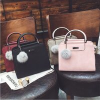 2019 new female bag hair ball iron label handbag fashion simple shoulder Messenger bag