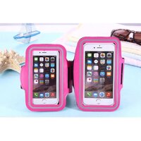 2019 New Running Bags Men Women Armbands Touch Screen Cell Phone Arms Band Phone Case Sports Accessories for 7 Plus Smartphone - Rose Red L