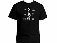 2020 Bán Aikido Ai Ki Do W Chữ Hán 100% Cotton Đen Đồ Họa Mới Áo Trong Thun Từ bộ Quần Áo Nam 2020 Cao Cấp Thương Hiệu T Áo Sơ Mi Ngắn Tay Cổ Tròn Thời Trang Prin