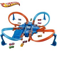 2020 Original Hot Wheels Car Track Criss Cross Crash Playset 1:64 Diecast Racing Model Car 4 Corner Game Play New Toys f