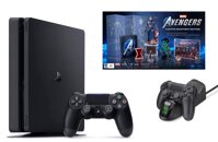 2020 Playstation 4 PS4 1TB Slim Gaming Console Bundle Marvel's Avengers: Earth's Mightiest Edition w/Hesvap Fast Charging Station Dock
