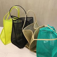2021 New ins style super popular shoulder bag transparent mesh large capacity satchel fashionable lightweight all-match shopping bag