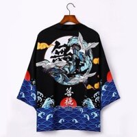 2021 Phong Cách Nhật Bản Bông Tai Kẹp In Hình Kỹ Thuật Số Kimono Nam Nữ Áo Khoác Áo Bộ Đồ Ngủ Cardigan 01.402