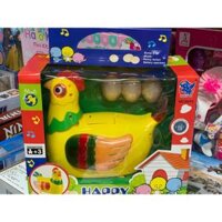 (20215) Happy Biddy Egg Đồ chơi con gà đẻ trứng, con chim đẻ trứng chạy bằng pin có đèn và nhạc