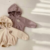 2021hàn Quốc-StyleinsInfant Bé Trai Và Bé Gái Phong Cách Phương Tây Cười Thường Ngày Rời Zip Áo Len Áo Khoác Trẻ Em jAv