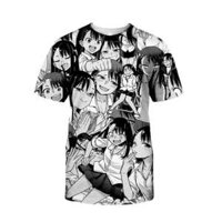2021soshirl Xin Đừng Bắt nạt Tôi Nagatoro Áo Thun Mát Đen Trắng Anime Tee Unisex Cặp Đôi Mùa Hè Áo Tay Ngắn Hip Hop Áo Sơ Mi Size Có XS-4XL