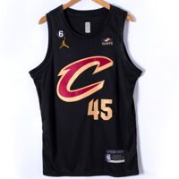 2022-23 Cleveland Cavaliers Mùa Mới Nam WxW Áo Sơ Mi Bóng Rổ Thêu Họa Tiết Donovan Mitchell 45 Cá Tính Màu Đen