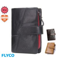 2022 Contac N11034 - Bảo Hành 2 Năm - Bóp Ví Đứng Bỏ Túi Da Ngựa Điên Men and Women Wallet Genuine Bò - Nam Nữ