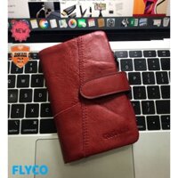 2022 Contac N11034 - Bảo Hành 2 Năm - Bóp Ví Đứng Bỏ Túi Da Ngựa Điên Men and Women Wallet Genuine Bò - Nam Nữ