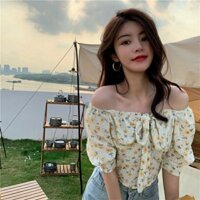 2022 new summer French style bubble sleeve floral shirt women's design sweet age-reducing short sleeve shirt fashionable Japanese style shirt XDSU