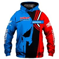 2022 Phong Cách Mới Nam Honda Car Wing HRC Logo Áo Hoodie ❥ ❈ In Kỹ Thuật Số Áo Khoác Dây Kéo Bông Tai Kẹp Áo Khoác Đua Xe Máy