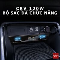 2023-2025 CRV 6 Xe Thuốc Lá Bật Lửa Ổ Cắm Bộ Chia Bộ sạc điện thoại xe  có thể thu vào 120W với cáp có thể thu vào và sạc xe hơi 2 cổng USB
