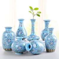 2023 Bình Nhỏ Miệng Celadon Gốm Sứ Nướng Hoa Sứ Bình Mini Thủy Canh Retro Hoa Sắp Xếp Đồ Trang Trí Tàu Hoa 1 * 9 / 25