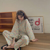 2023 Bộ đồ ngủ kimono Nhật Bản mùa hè mới cho phụ nữ, bộ đồ mặc ở nhà kiểu Pháp, cao cấp MCMM