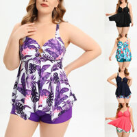 2023 Đồ bơi cỡ lớn cho phụ nữ, bikini hai mảnh bảo thủ với quần short boyshort