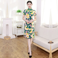 2023 Hoa Sườn Xám Người Nổi Tiếng Cải Tiến Hiệu Suất Đầm Hàng Ngày Họa Tiết Nhỏ Phong Cách Trung Hoa Sườn Xám Bán Chạy Phong Cách 3.12