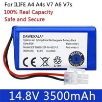 2023 Mới 14.8V 3500MAh 14.4V 3.5Ah Pin Lithium Cho ILIFE A4 A4s V7 A6 V7s Plus Robot Hút Bụi ILife 4S1P Dung Lượng Thực Màu Sắc 3500MAh