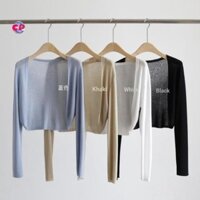 2023 mới bên ngoài băng lụa mỏng phong cách dệt kim áo khoác cardigan chống nắng phụ nữ áo ghi lê mùa hè