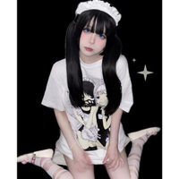 2023 Mùa Hè Mới Phong Cách Nhật Bản Ins Cô Gái Mềm Mại Anime Hầu Gái, Áo Ngắn Tay, Phong Cách Cơ Khí, Đa Năng, T KCJN