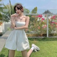 2023 Mùa Hè Mới Thời Trang Đa Năng Bộ Jumpsuit Váy Quần Cạp Cao Ôm Sát Quần Short Ống Rộng Áo Ngắn Jumpsuit Dành Cho Phụ Nữ