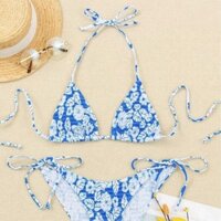 2023 Pleated ôm tam giác túi dây đeo cổ sexy nhiều màu bikini đồ bơi nữ biki