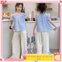 20232024Bộ Đồ Bé Gái Lớn Bé Gái Bộ Đồ Mùa Hè Tay Bay Phong Cách Mới Trẻ Em Thường Ngày 2025 Cô Gái Mùa Hè Trung Lớn Trẻ Em Bộ Đồ Hai Mảnh Thời Trang Ôm Hơn Nhìn 120-170 Kích Thước20252025